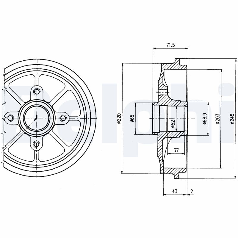 DELPHI BF484 Tamburo freno