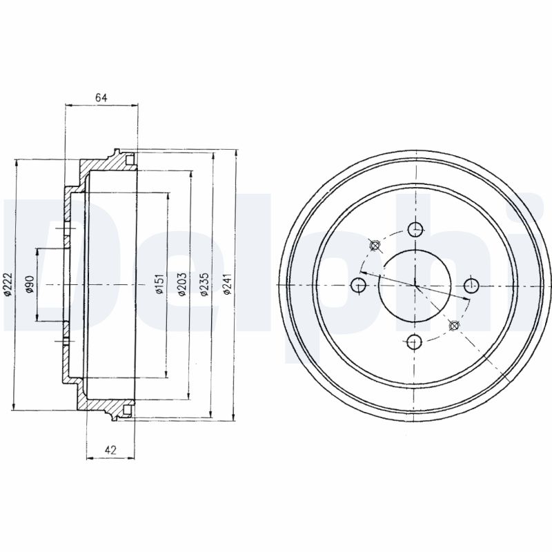 DELPHI BF485 Tamburo freno