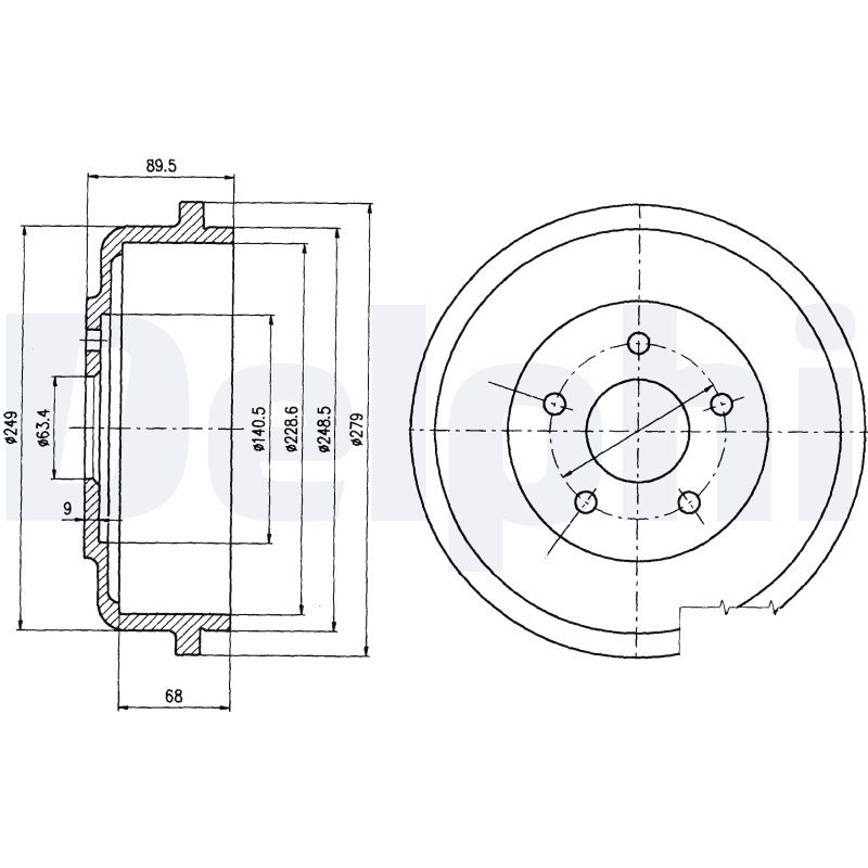 DELPHI BF488 Tamburo freno