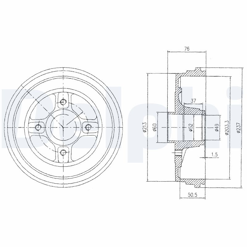 DELPHI BF496 Tamburo freno-Tamburo freno-Ricambi Euro