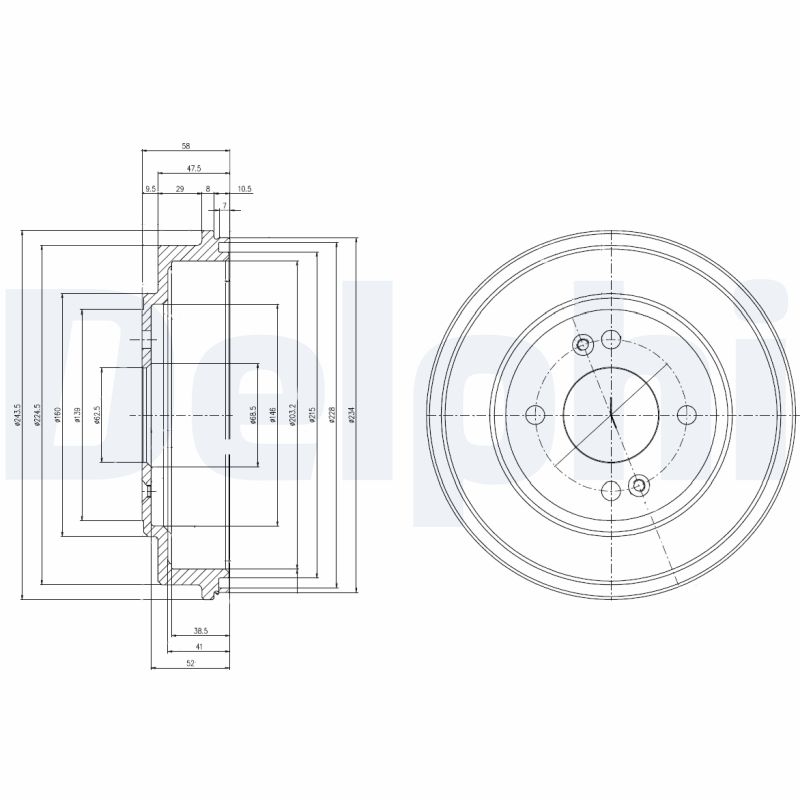 DELPHI BF517 Tamburo freno