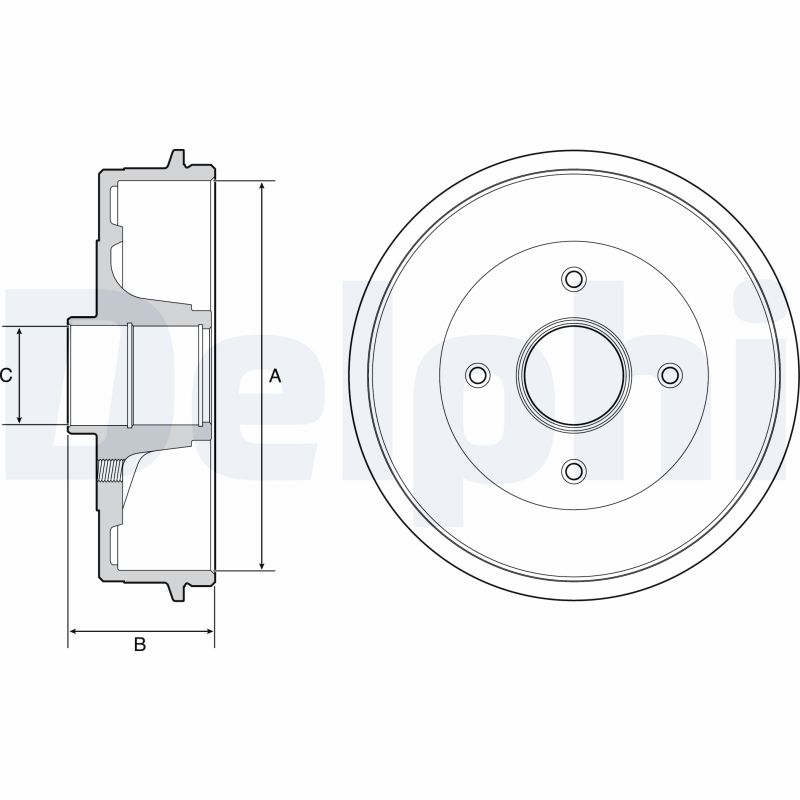 DELPHI BF538 Tamburo freno