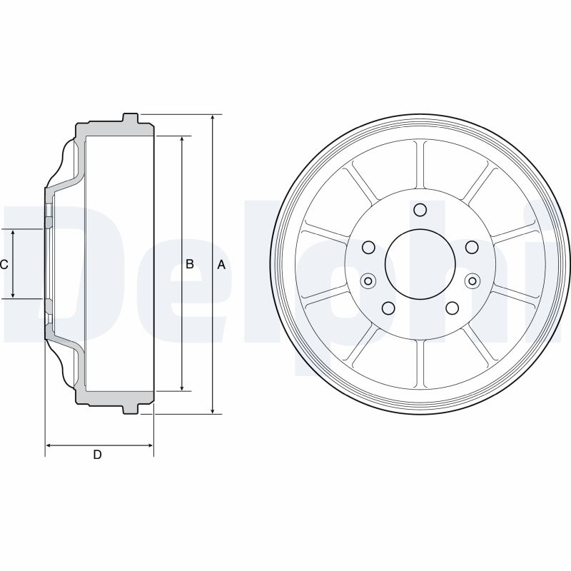 DELPHI BF562 Tamburo freno-Tamburo freno-Ricambi Euro