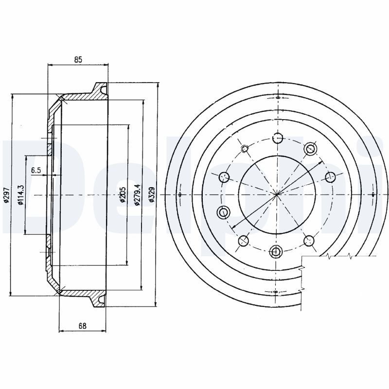 DELPHI BF82 Tamburo freno