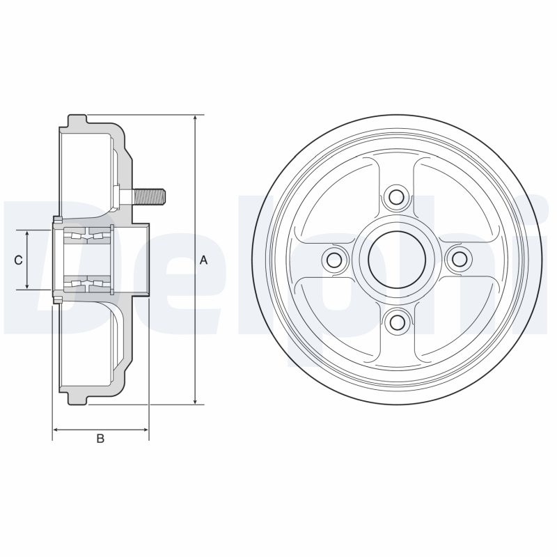 DELPHI BFR567 Tamburo freno
