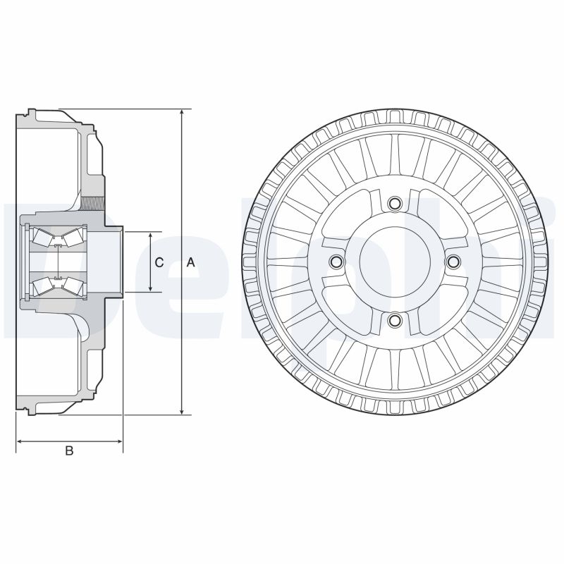 DELPHI BFR622 Tamburo freno