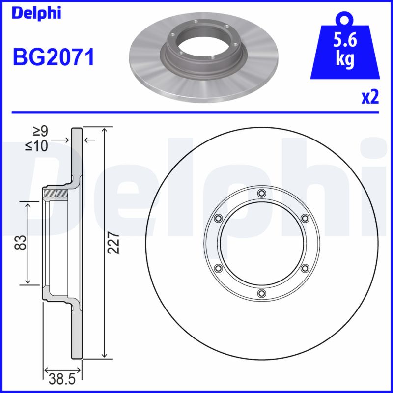 DELPHI BG2071 Discofreno