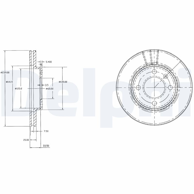 DELPHI BG2109 спирачен диск