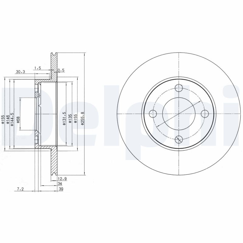 DELPHI BG2215 спирачен диск