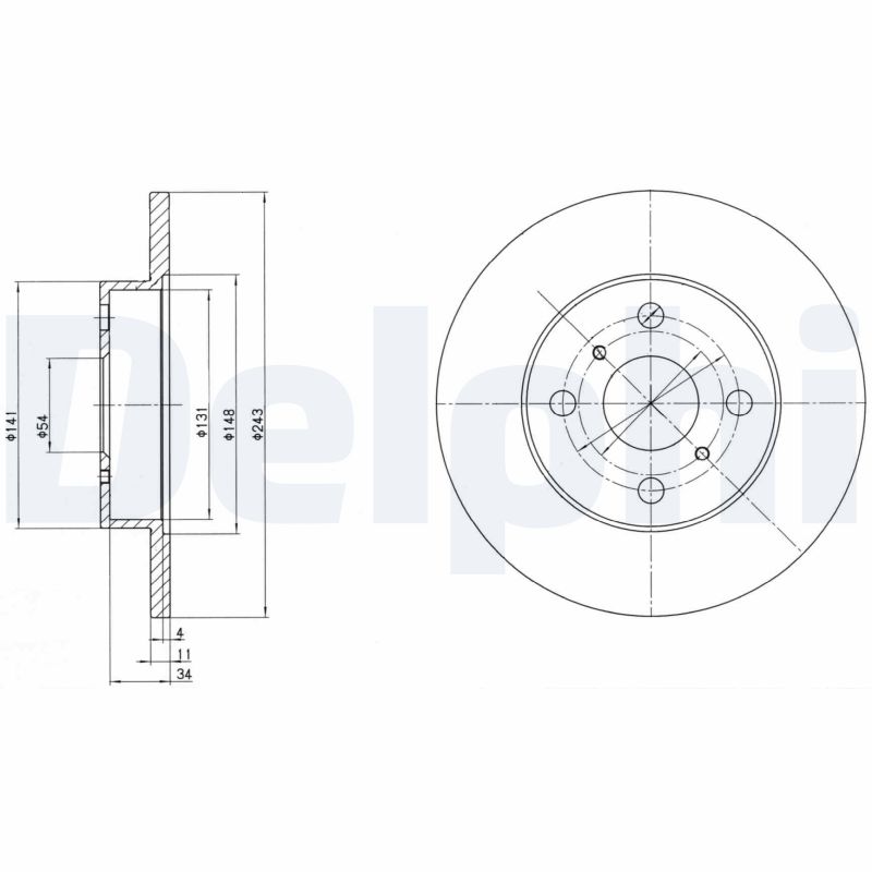 DELPHI BG2256 Brzdový kotouč