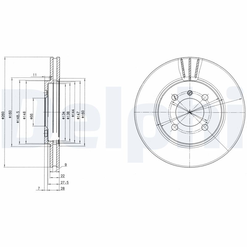 DELPHI BG2347 Discofreno-Discofreno-Ricambi Euro