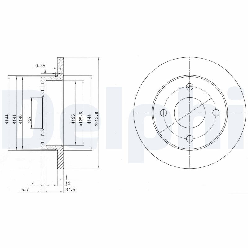 DELPHI BG2357 Discofreno-Discofreno-Ricambi Euro