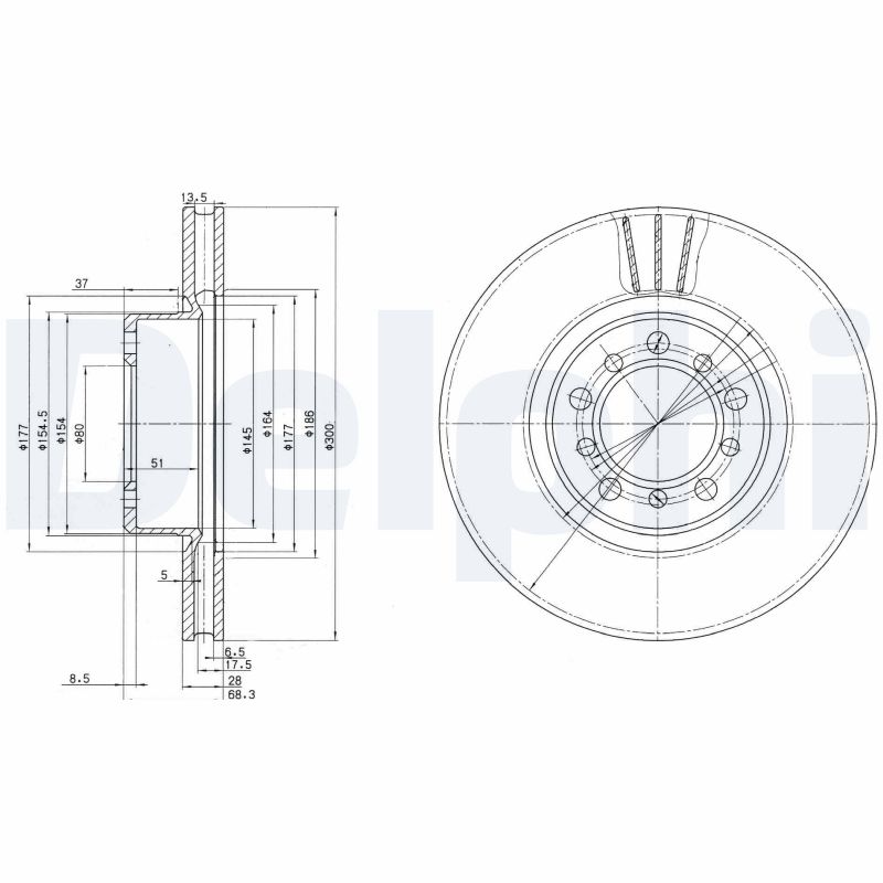 DELPHI BG2372 Discofreno-Discofreno-Ricambi Euro