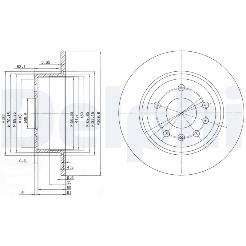 DELPHI BG2381 Discofreno-Discofreno-Ricambi Euro