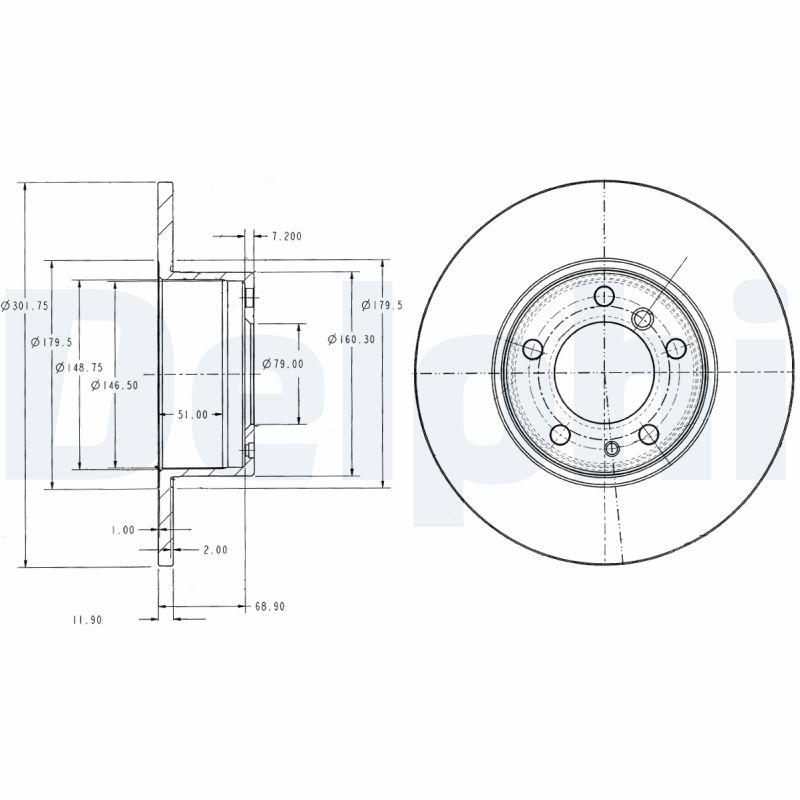 DELPHI BG2430 Discofreno-Discofreno-Ricambi Euro