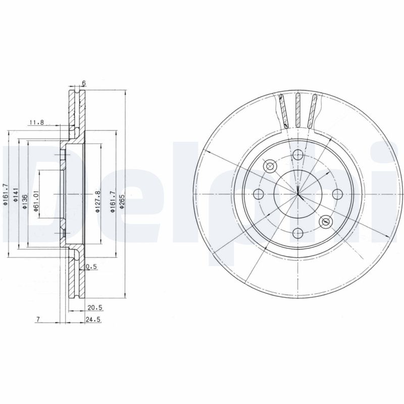 DELPHI BG2448 Brzdový kotouč