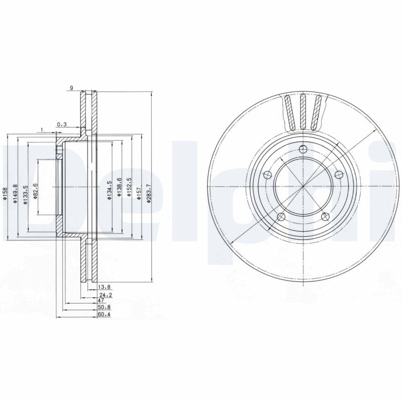 DELPHI BG2507 Discofreno-Discofreno-Ricambi Euro