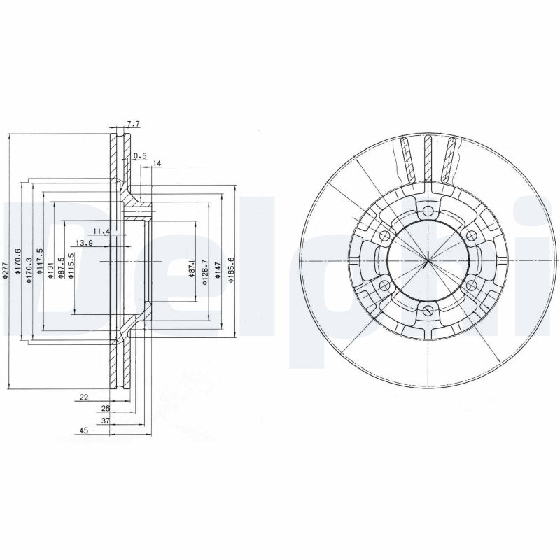 DELPHI BG2561 Discofreno-Discofreno-Ricambi Euro