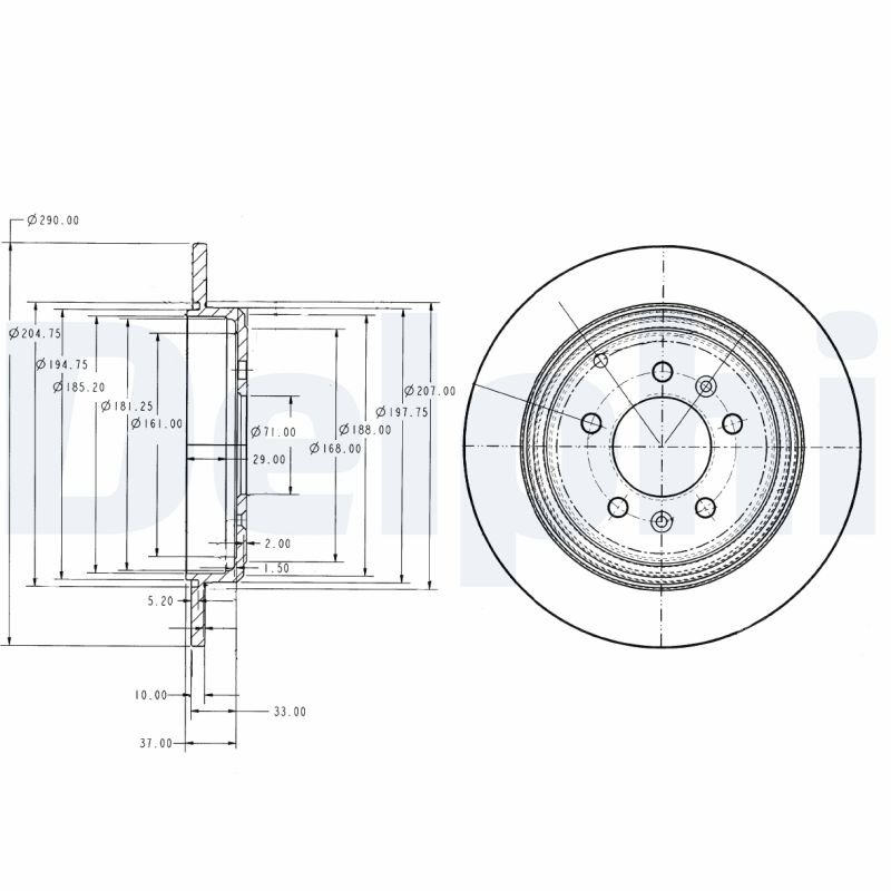 DELPHI BG2573 Discofreno-Discofreno-Ricambi Euro