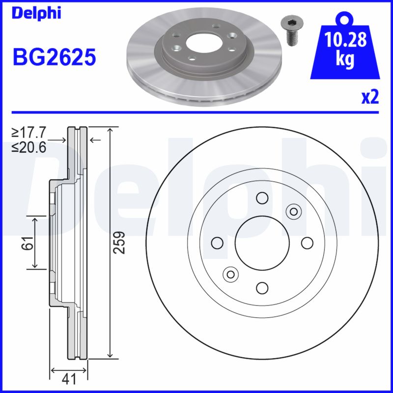 DELPHI BG2625 спирачен диск