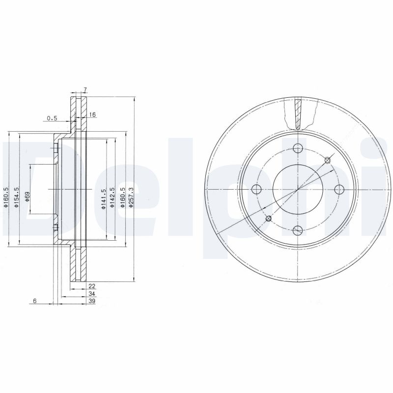 DELPHI BG2657 Discofreno-Discofreno-Ricambi Euro