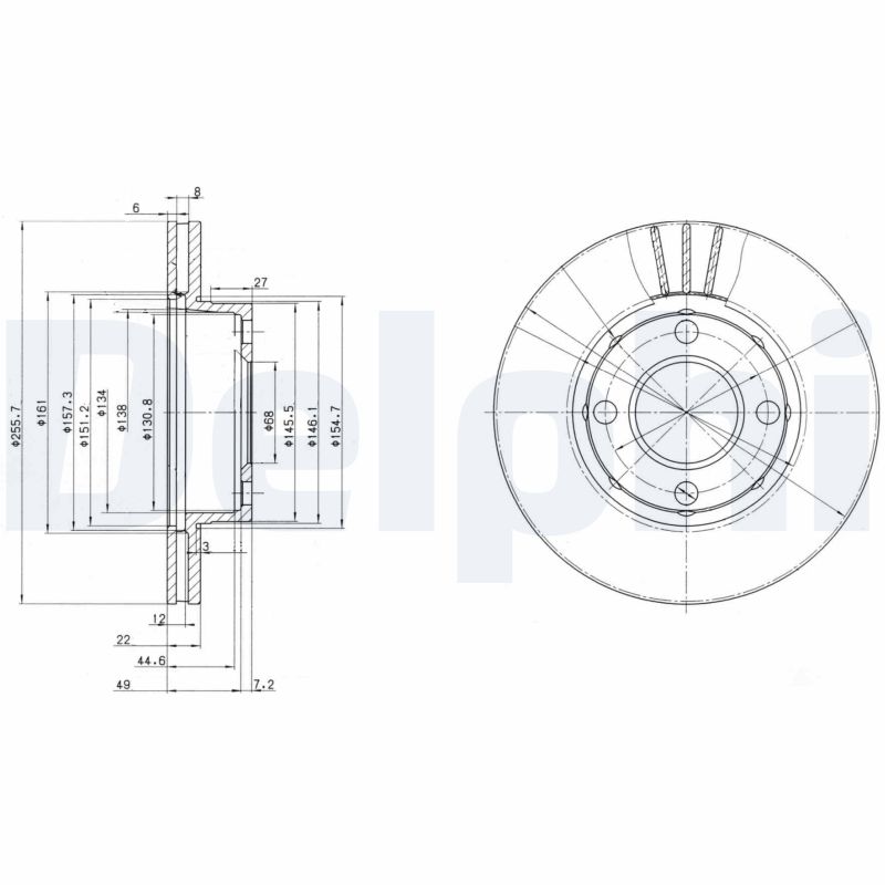 DELPHI BG2668 Discofreno-Discofreno-Ricambi Euro