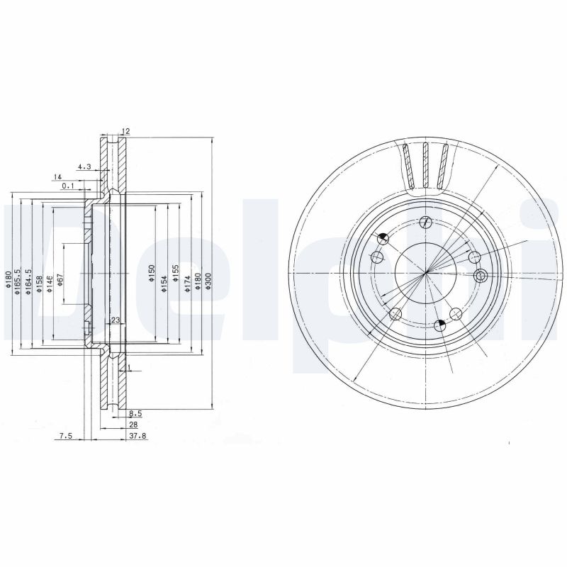 DELPHI BG2675 Discofreno-Discofreno-Ricambi Euro