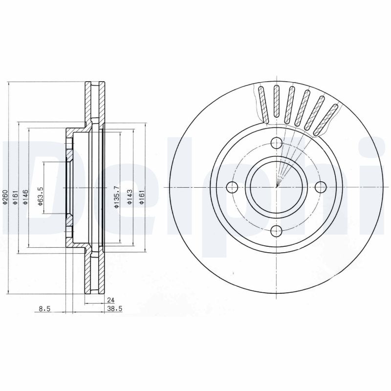 DELPHI BG2699 Discofreno-Discofreno-Ricambi Euro