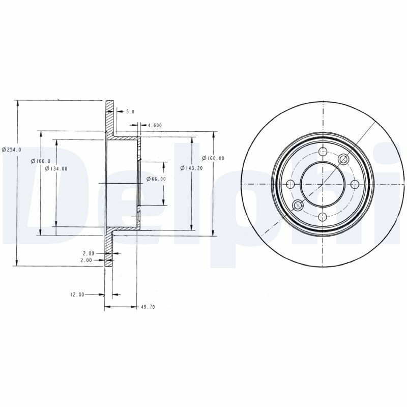 DELPHI BG2703 Discofreno-Discofreno-Ricambi Euro