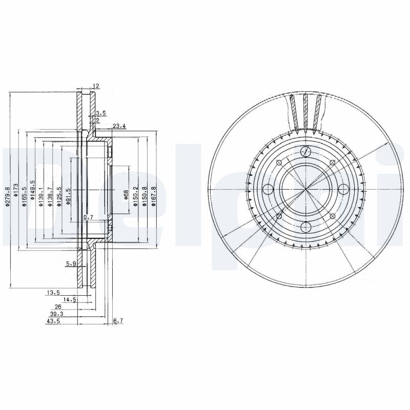 DELPHI BG2720 Discofreno-Discofreno-Ricambi Euro