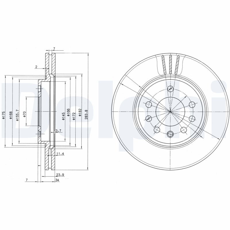 DELPHI BG2750 Discofreno-Discofreno-Ricambi Euro