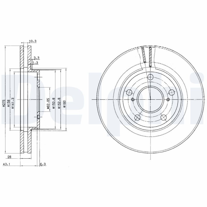 DELPHI BG2782 Discofreno-Discofreno-Ricambi Euro