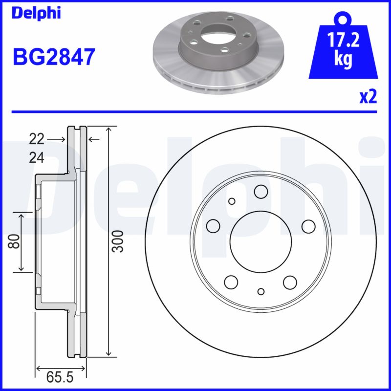 DELPHI BG2847 féktárcsa