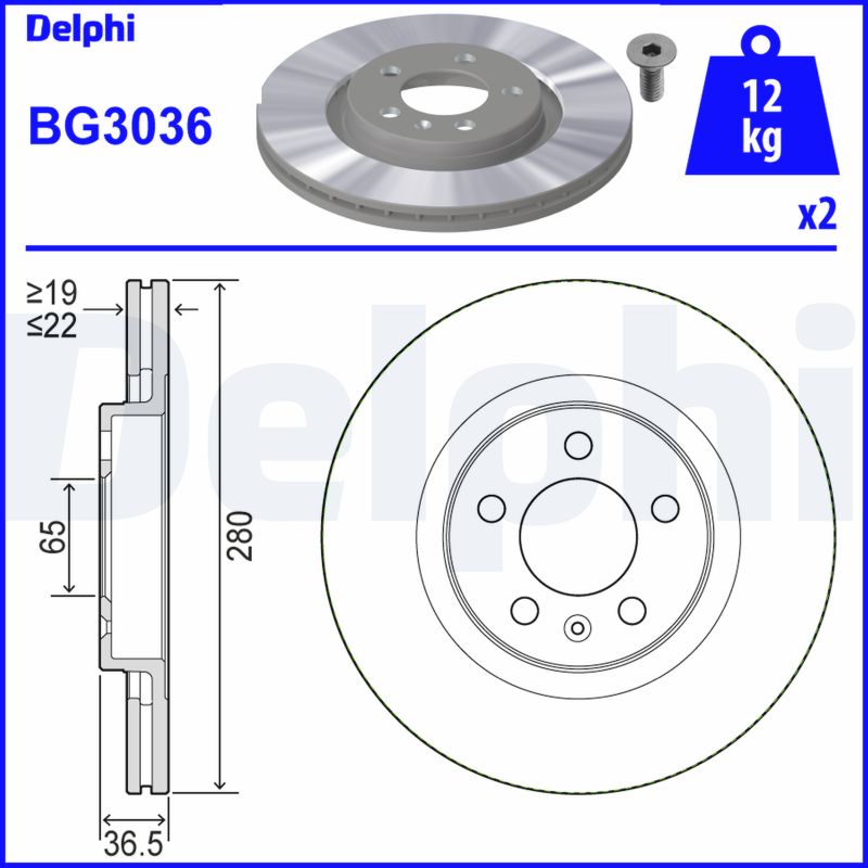 DELPHI BG3036 Disc frana