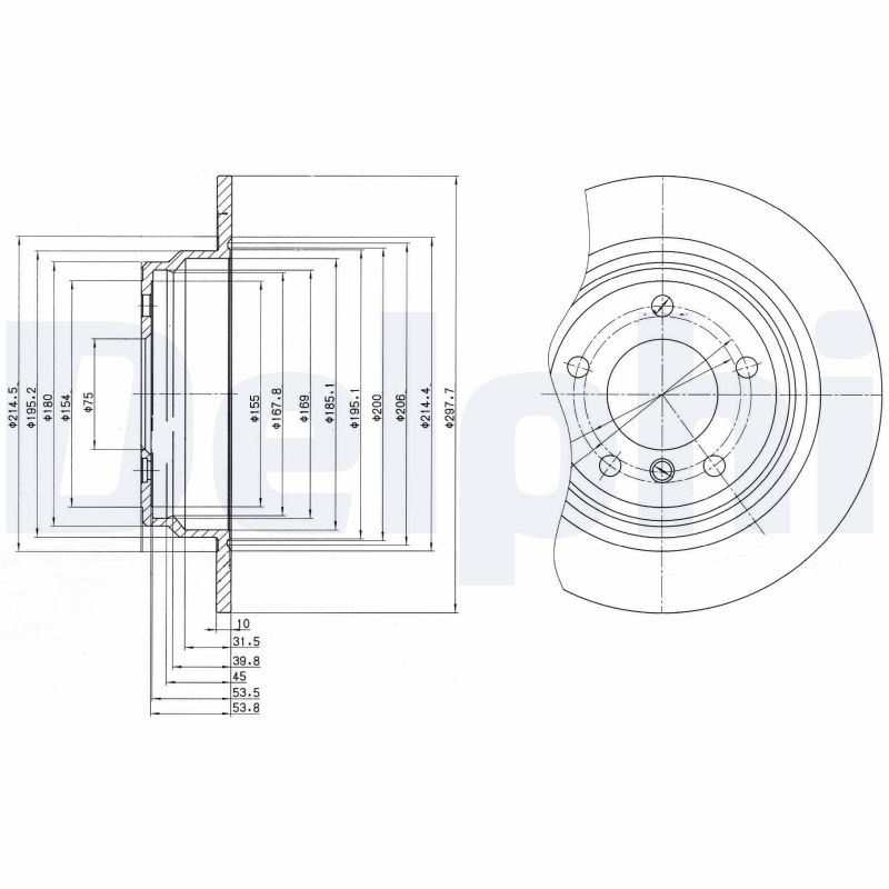 DELPHI BG3044 Disc frana