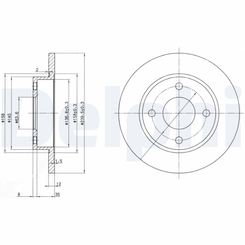 DELPHI BG3055 Discofreno-Discofreno-Ricambi Euro