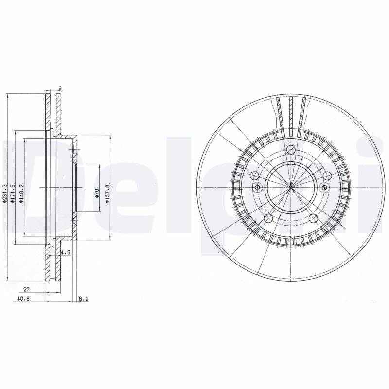 DELPHI BG3061 спирачен диск