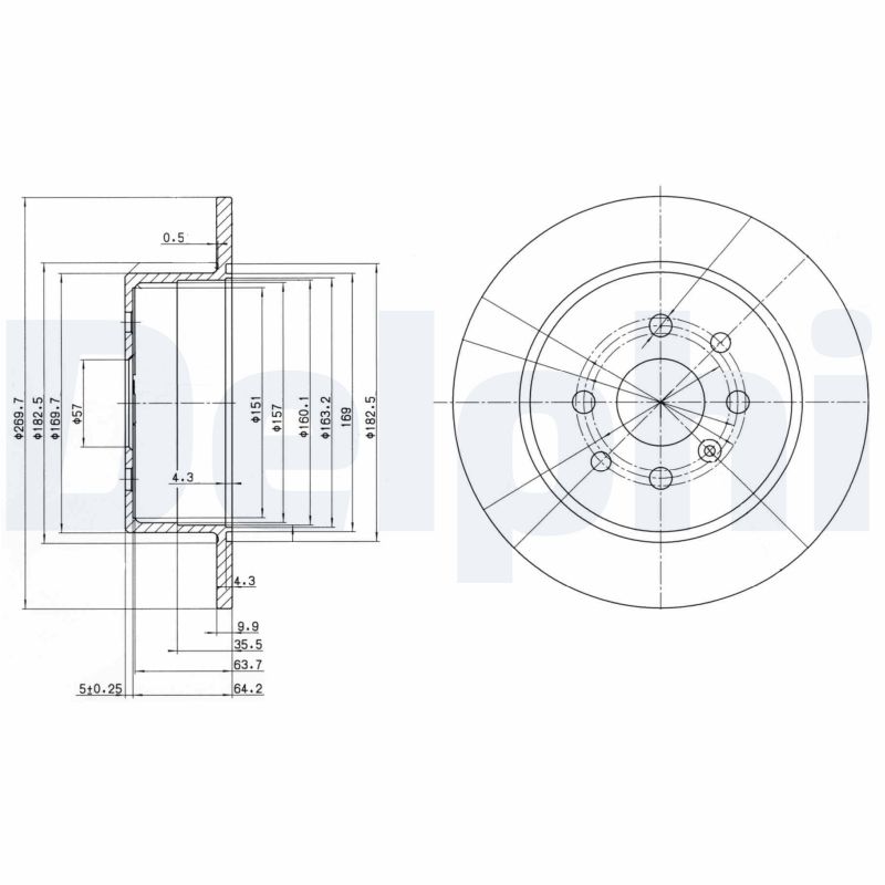 DELPHI BG3141 Disc frana