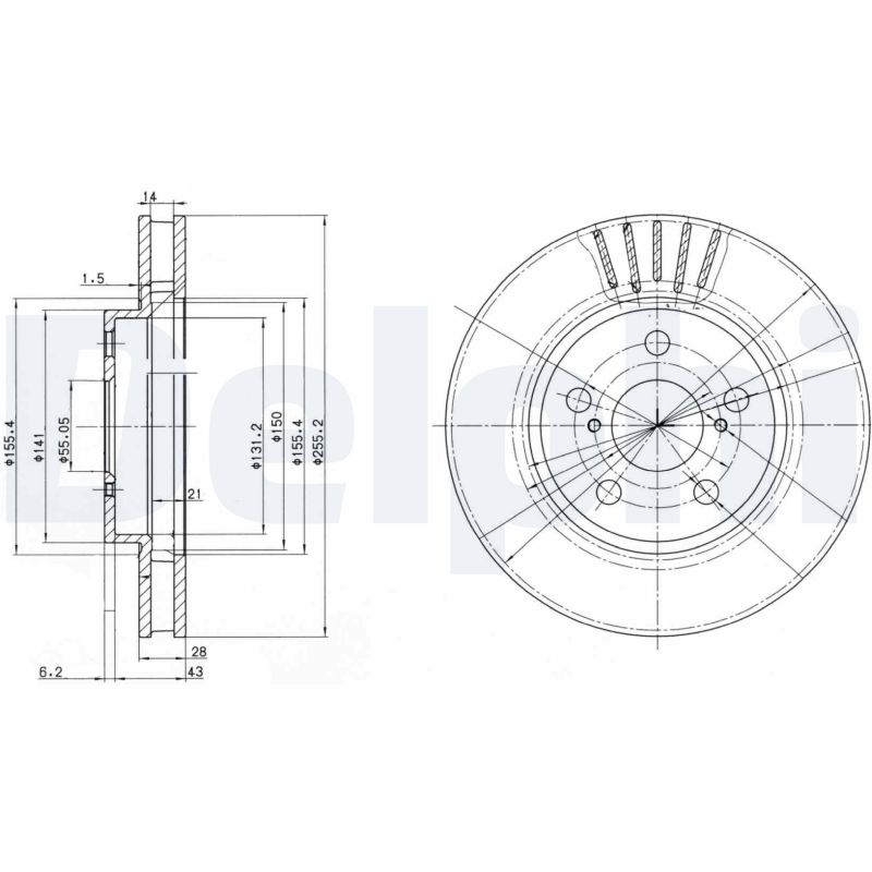 DELPHI BG3187 Discofreno