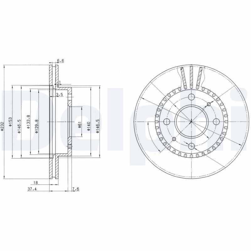 DELPHI BG3206 Discofreno