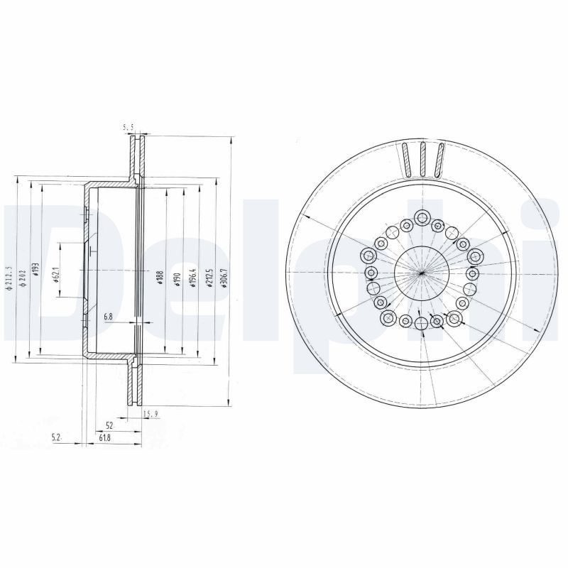 DELPHI BG3230 Discofreno-Discofreno-Ricambi Euro