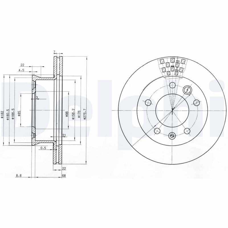 DELPHI BG3236 Disc frana