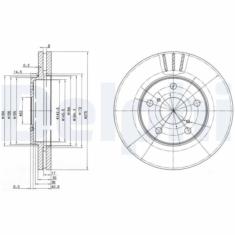 DELPHI BG3266 Discofreno-Discofreno-Ricambi Euro