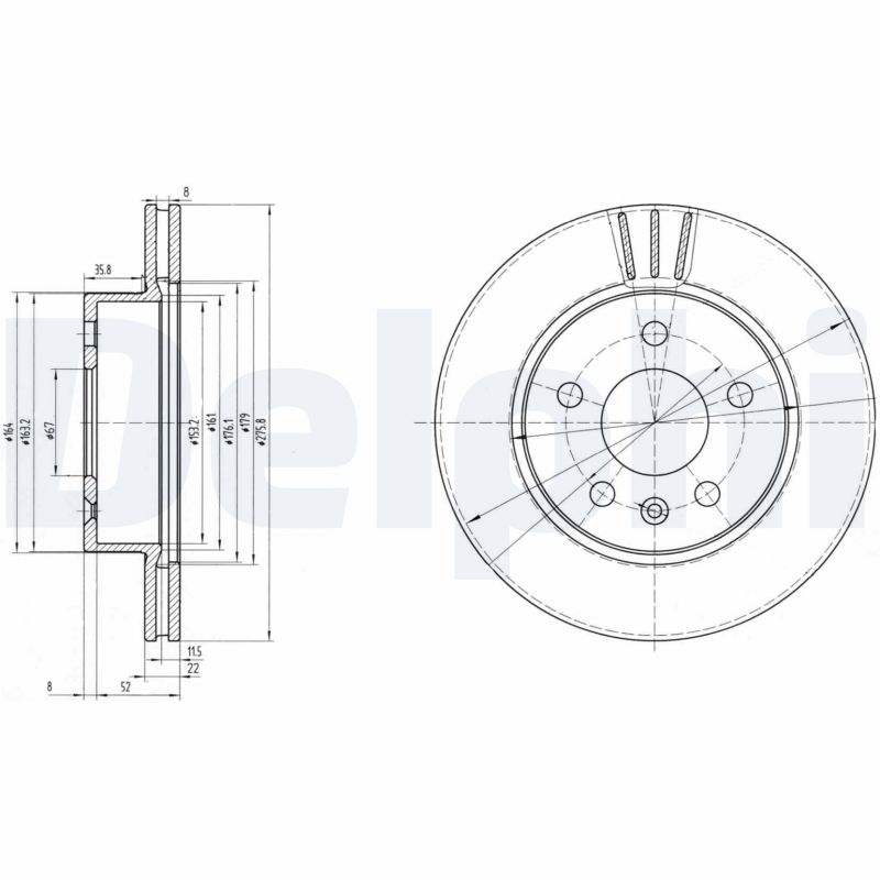 DELPHI BG3296 Brzdový kotouč