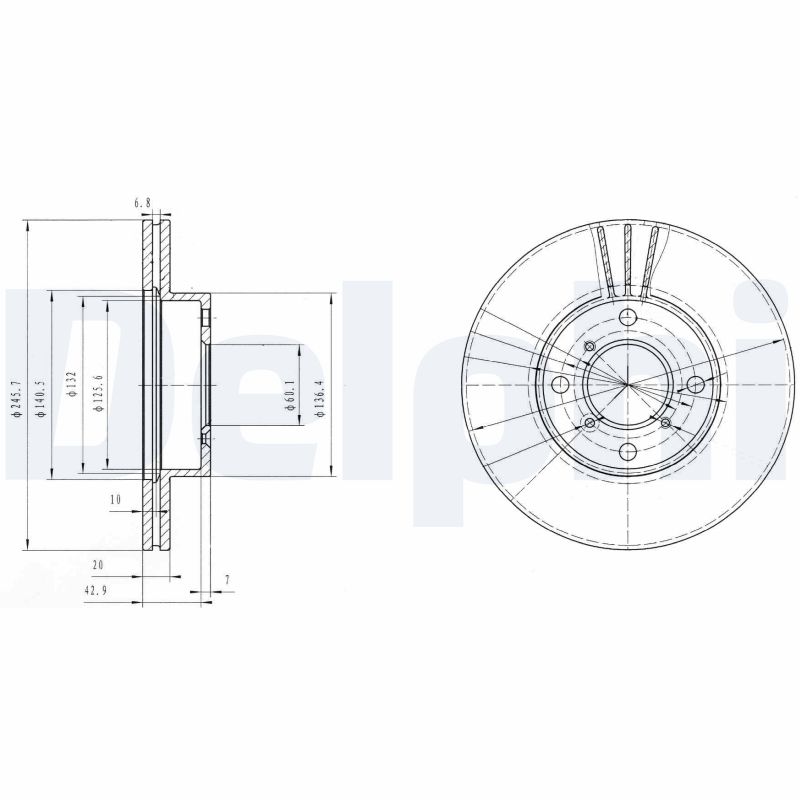 DELPHI BG3341 Discofreno-Discofreno-Ricambi Euro