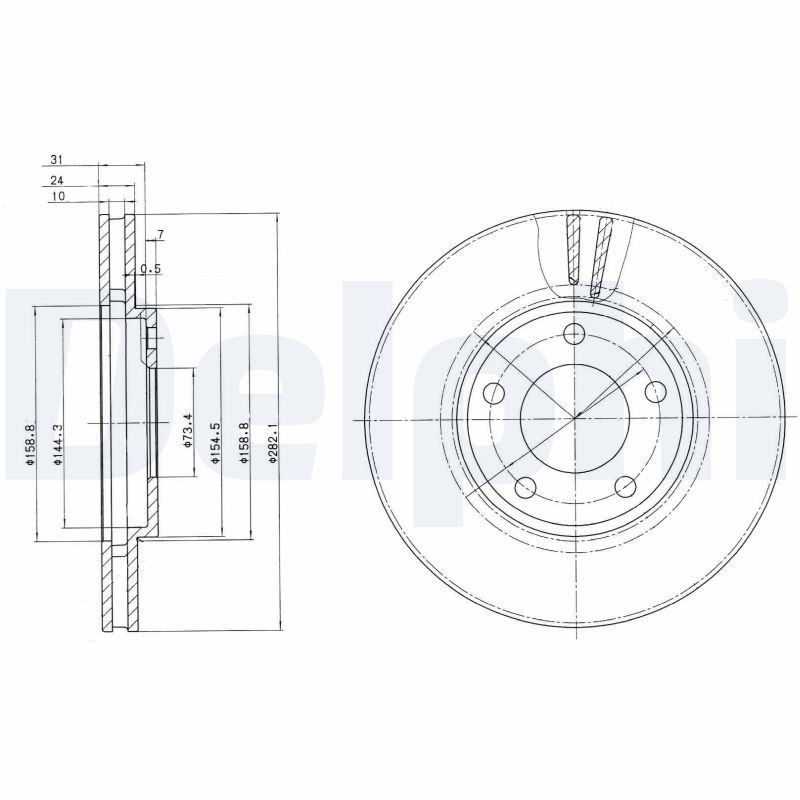 DELPHI BG3383 спирачен диск