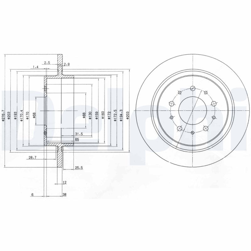 DELPHI BG3502 Discofreno-Discofreno-Ricambi Euro