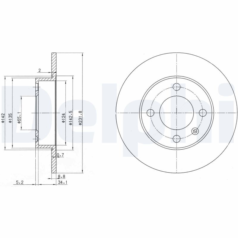 DELPHI BG3505 Discofreno-Discofreno-Ricambi Euro