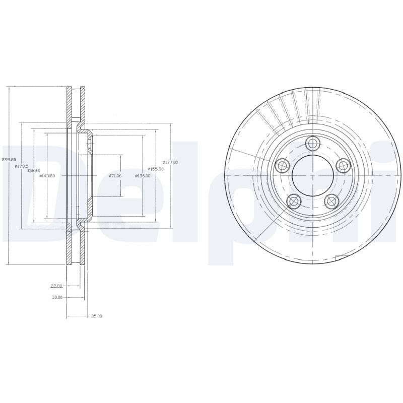 DELPHI BG3511 Discofreno-Discofreno-Ricambi Euro