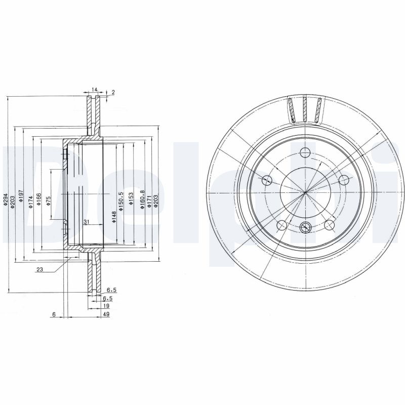 DELPHI BG3530C спирачен диск